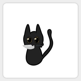Black Cat With Knife Sticker